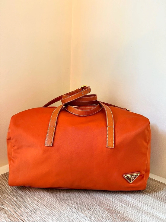 Prada Handbags - Prada Nylon Travel Bag in Orange NWT